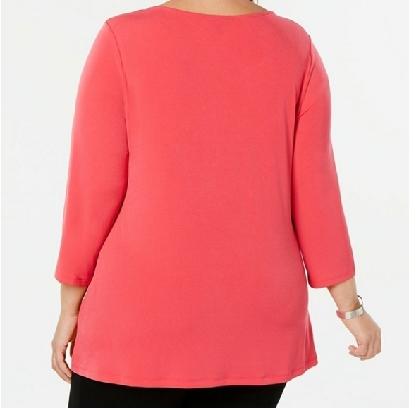 NEW ALFANI PLUS SIZE 0X HOT PINK TOP SUMMER BLOUSE ๐ - Picture 6 of 9